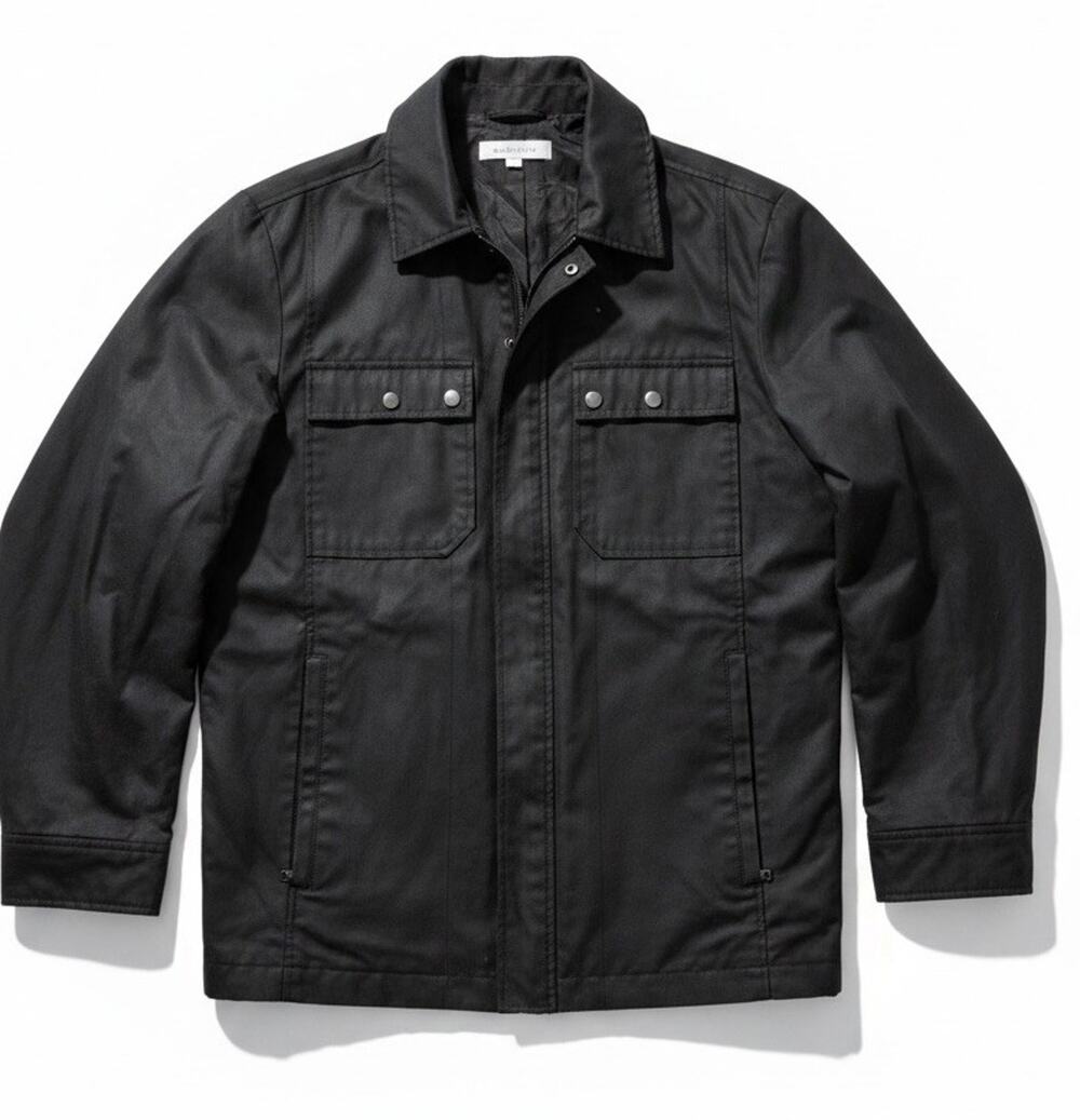 Men Utility Canvas Jacket Calvin Klein 3-in-1 Coat Pockets Removable Lining